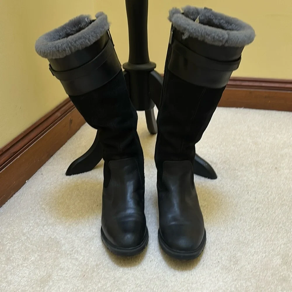 New! Blondo Via Shearling-Lined Waterproof Leather Boots size 7.5